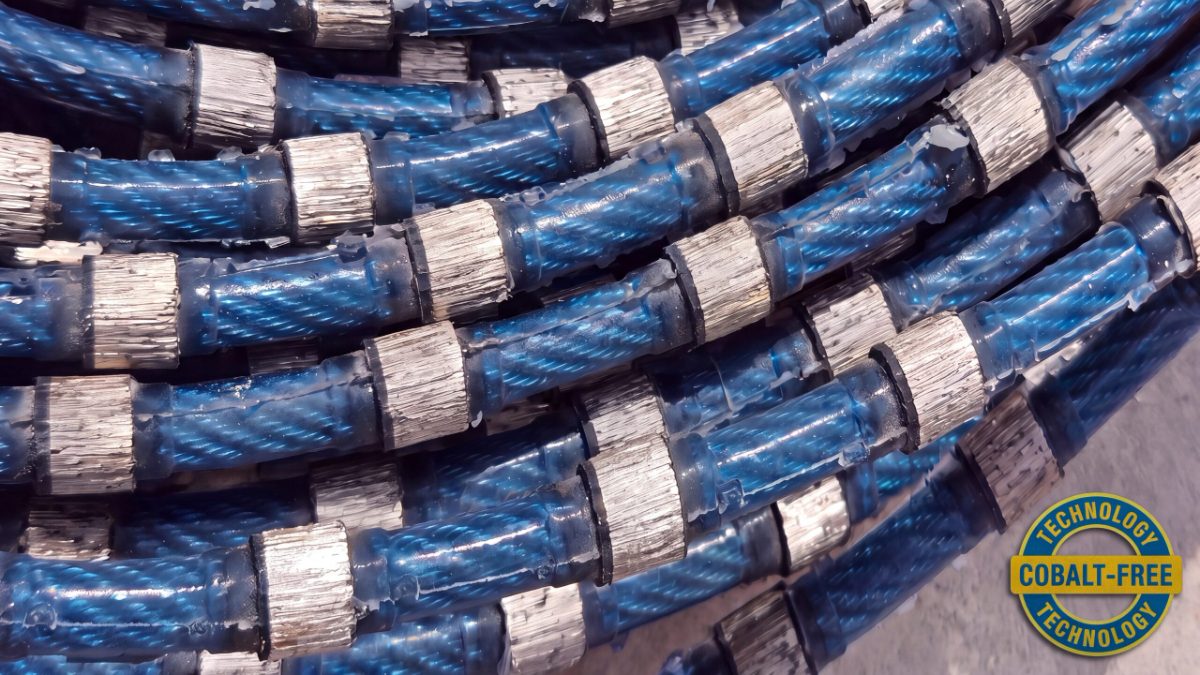 Diamond wire coils with cobalt-free technology badge